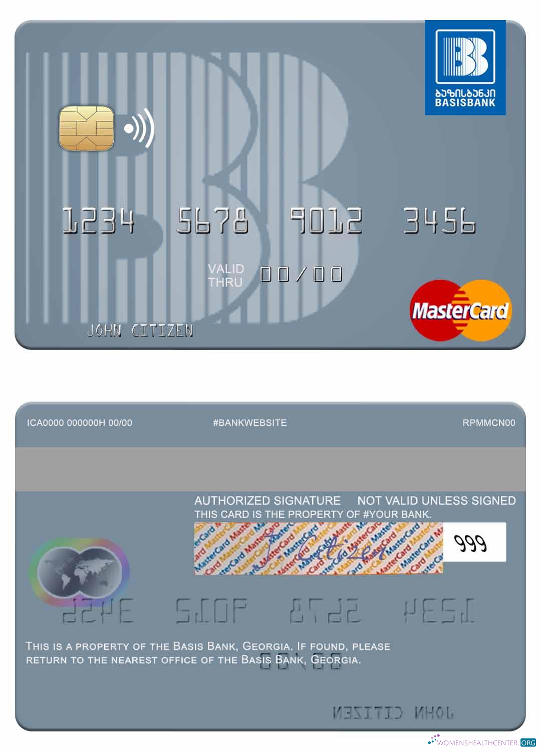 Download Georgia Basis Bank mastercard Photoshop template